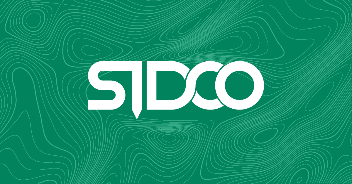 The SIDCO wordmark on green with topographic contour lines around it